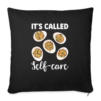 Gefüllte Eier Deviled Eggs - Sofakissenbezug 45 x 45 cm - Schwarz - Vorne