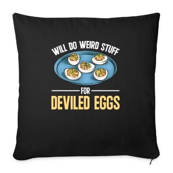 Gefüllte Eier Deviled Eggs - Sofakissenbezug 45 x 45 cm - Schwarz - Vorne