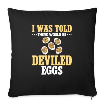 Gefüllte Eier Deviled Eggs - Sofakissenbezug 45 x 45 cm - Schwarz - Vorne