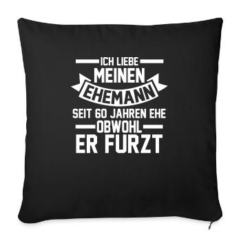 Marriage Diamond Wedding 60 Years Married Hochz - Sofa pillowcase 17,3'' x 17,3'' (45 x 45 cm) - black - Front
