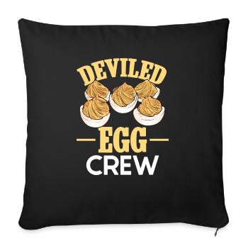 Gefüllte Eier Deviled Eggs - Sofakissenbezug 45 x 45 cm - Schwarz - Vorne