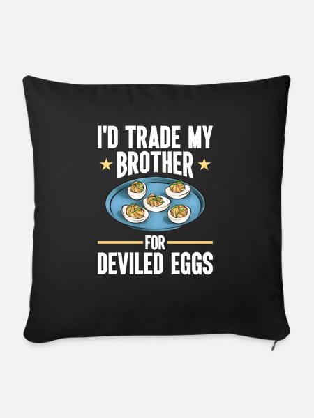 Gefüllte Eier Deviled Eggs - Sofakissenbezug 45 x 45 cm - Schwarz
