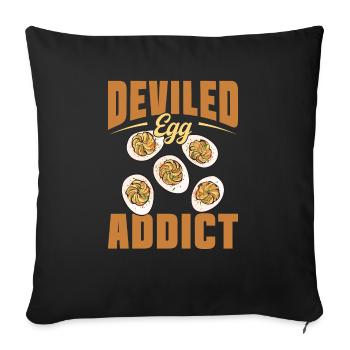 Gefüllte Eier Deviled Eggs - Sofakissenbezug 45 x 45 cm - Schwarz - Vorne