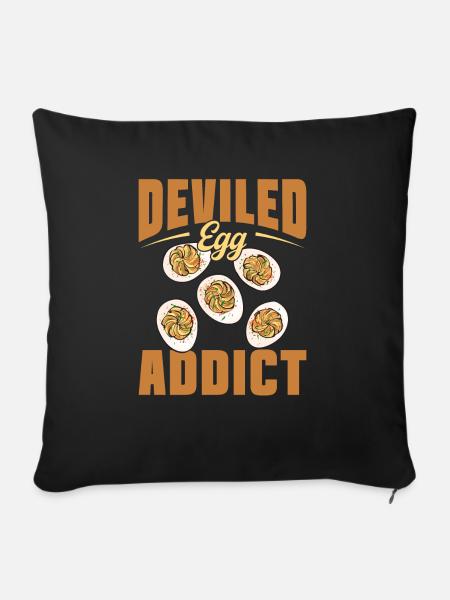 Gefüllte Eier Deviled Eggs - Sofakissenbezug 45 x 45 cm - Schwarz