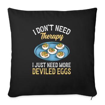 Gefüllte Eier Deviled Eggs - Sofakissenbezug 45 x 45 cm - Schwarz - Vorne