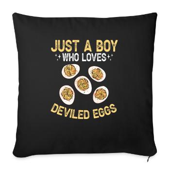 Gefüllte Eier Deviled Eggs - Sofakissenbezug 45 x 45 cm - Schwarz - Vorne