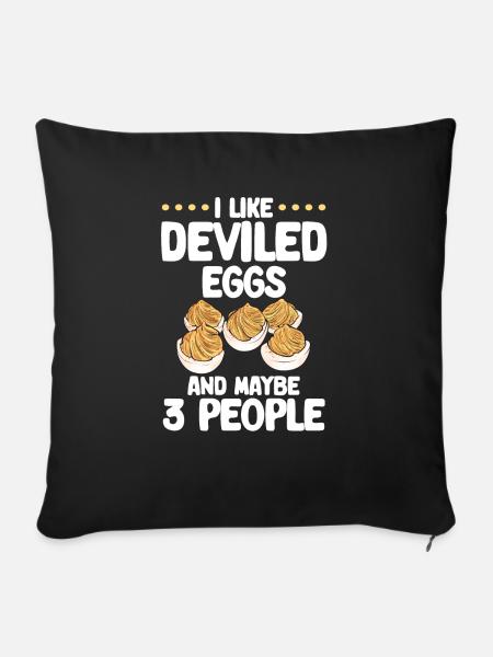 Gefüllte Eier Deviled Eggs - Sofakissenbezug 45 x 45 cm - Schwarz