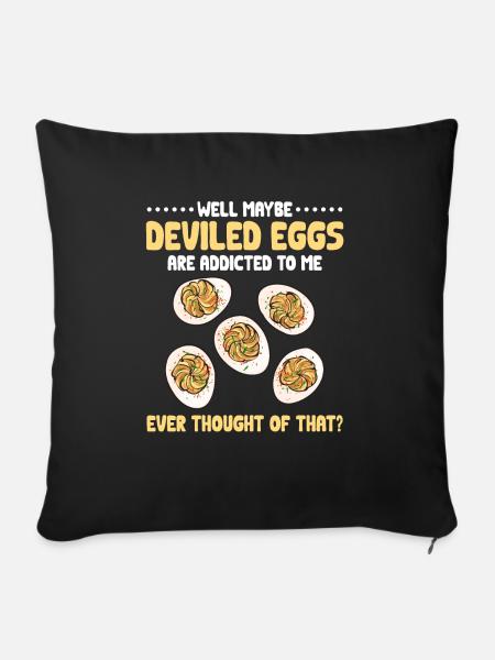 Gefüllte Eier Deviled Eggs - Sofakissenbezug 45 x 45 cm - Schwarz