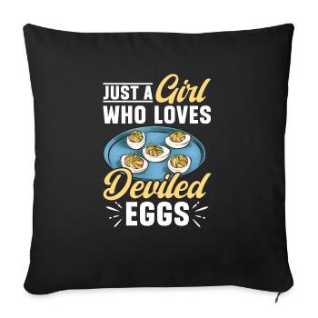 Gefüllte Eier Deviled Eggs - Sofakissenbezug 45 x 45 cm - Schwarz - Vorne