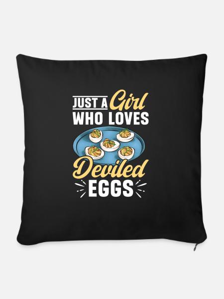 Gefüllte Eier Deviled Eggs - Sofakissenbezug 45 x 45 cm - Schwarz