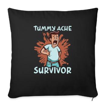 Survivant de la douleur abdominale fort et courageux - Housse de coussin décorative 45 x 45 cm - noir - Devant