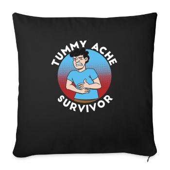 Survivant de la douleur abdominale fort et courageux - Housse de coussin décorative 45 x 45 cm - noir - Devant