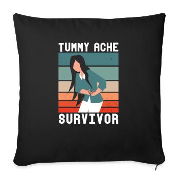 Survivant de la douleur abdominale fort et courageux - Housse de coussin décorative 45 x 45 cm - noir - Devant