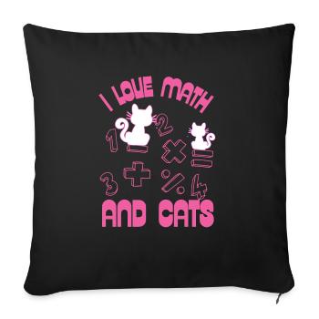 Ich liebe Mathe und Katzen - Sofakissenbezug 45 x 45 cm - Schwarz - Vorne