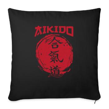 Aikido Martial Arts Gift - Sofa pillowcase 17,3'' x 17,3'' (45 x 45 cm) - black - Front
