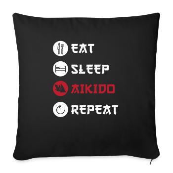 Aikido Martial Arts Gift - Sofa pillowcase 17,3'' x 17,3'' (45 x 45 cm) - black - Front