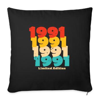 1991: Limited Edition - 33rd Anniversary - Sofa pillowcase 17,3'' x 17,3'' (45 x 45 cm) - black - Front