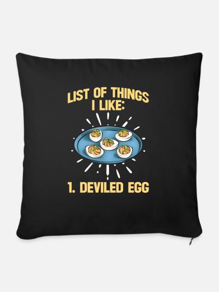 Gefüllte Eier Deviled Eggs - Sofakissenbezug 45 x 45 cm - Schwarz