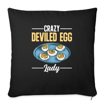 Gefüllte Eier Deviled Eggs - Sofakissenbezug 45 x 45 cm - Schwarz - Vorne