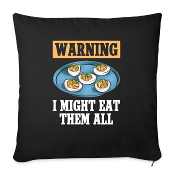 Gefüllte Eier Deviled Eggs - Sofakissenbezug 45 x 45 cm - Schwarz - Vorne