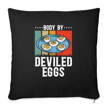 Gefüllte Eier Deviled Eggs - Sofakissenbezug 45 x 45 cm - Schwarz - Vorne