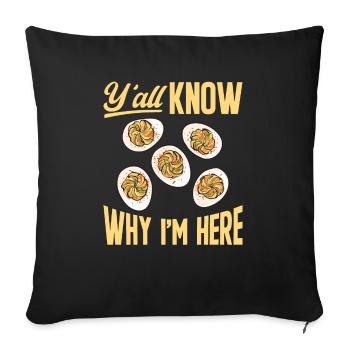 Gefüllte Eier Deviled Eggs - Sofakissenbezug 45 x 45 cm - Schwarz - Vorne
