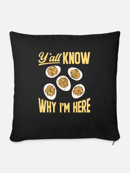 Gefüllte Eier Deviled Eggs - Sofakissenbezug 45 x 45 cm - Schwarz