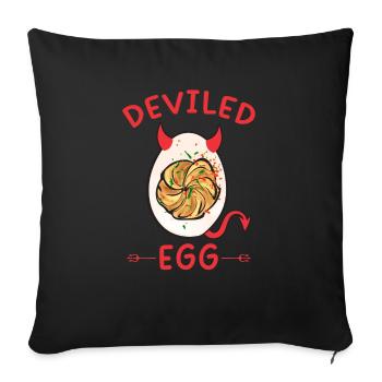 Gefüllte Eier Deviled Eggs - Sofakissenbezug 45 x 45 cm - Schwarz - Vorne