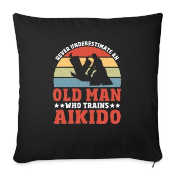 Aikido Martial Arts Gift - Sofa pillowcase 17,3'' x 17,3'' (45 x 45 cm) - black - Front