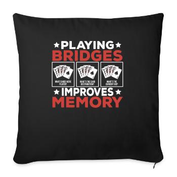 Cadeau pour le jeu de cartes Bridge - Housse de coussin décorative 45 x 45 cm - noir - Devant