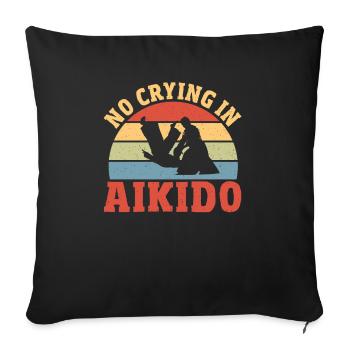 Aikido Martial Arts Gift - Sofa pillowcase 17,3'' x 17,3'' (45 x 45 cm) - black - Front