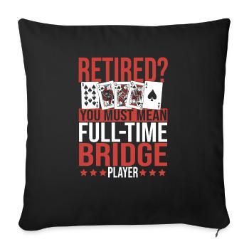 Bridge Kartenspiel Geschenk - Sofakissenbezug 45 x 45 cm - Schwarz - Vorne