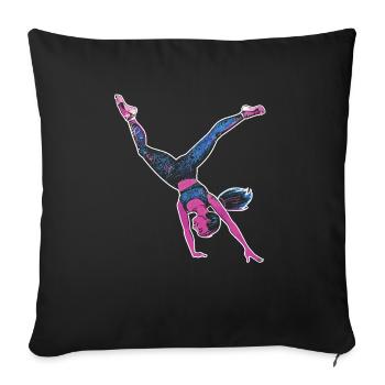 Cool cartwheel gymnast - Sofa pillowcase 17,3'' x 17,3'' (45 x 45 cm) - black - Front