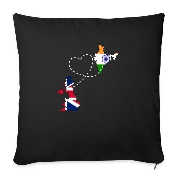 Inde Inde Hindu Pride Drapeau Pays I Cadeau - Housse de coussin décorative 45 x 45 cm - noir - Devant