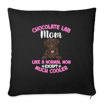 Chocolate Brown Labrador Retriever Dog - Sofa pillowcase 17,3'' x 17,3'' (45 x 45 cm) - black - Front