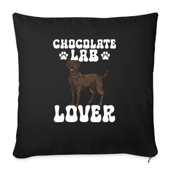 Chocolate Brown Labrador Retriever Dog - Sofa pillowcase 17,3'' x 17,3'' (45 x 45 cm) - black - Front