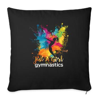 Cool cartwheel gymnast - Sofa pillowcase 17,3'' x 17,3'' (45 x 45 cm) - black - Front