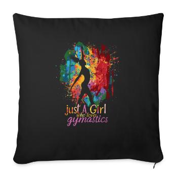 Cool cartwheel gymnast - Sofa pillowcase 17,3'' x 17,3'' (45 x 45 cm) - black - Front
