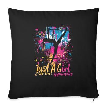 Cool cartwheel gymnast - Sofa pillowcase 17,3'' x 17,3'' (45 x 45 cm) - black - Front