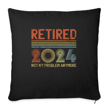 Vintage Retiré 2024 n’est plus mon problème - Housse de coussin décorative 45 x 45 cm - noir - Devant