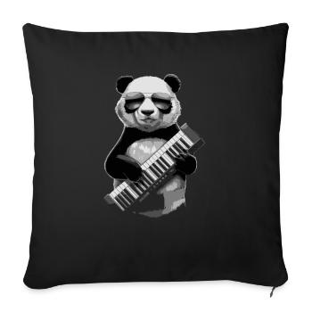 Panda Keytar Keyboard Gift - Sofa pillowcase 17,3'' x 17,3'' (45 x 45 cm) - black - Front