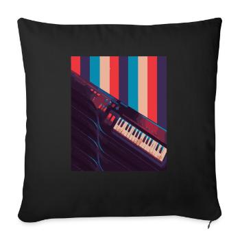Keytar Keyboard Gift - Sofa pillowcase 17,3'' x 17,3'' (45 x 45 cm) - black - Front