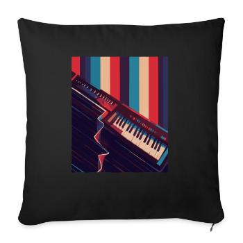 Keytar Keyboard Gift - Sofa pillowcase 17,3'' x 17,3'' (45 x 45 cm) - black - Front