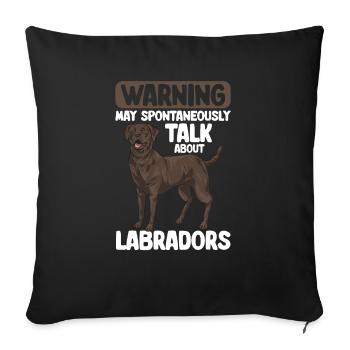 Schoko Brauner Labrador Retriever Hund - Sofakissenbezug 45 x 45 cm - Schwarz - Vorne