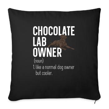 Chocolate Brown Labrador Retriever Dog - Sofa pillowcase 17,3'' x 17,3'' (45 x 45 cm) - black - Front