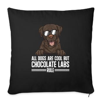 Chocolate Brown Labrador Retriever Dog - Sofa pillowcase 17,3'' x 17,3'' (45 x 45 cm) - black - Front