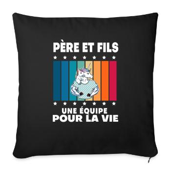 Father and Son Unicorn Man Vintage Gift Dad - Sofa pillowcase 17,3'' x 17,3'' (45 x 45 cm) - black - Front