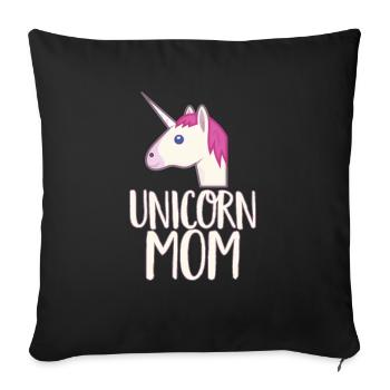 Unicorn Mom T-Shirt - Cute Pink Rainbow Magical - Sofa pillowcase 17,3'' x 17,3'' (45 x 45 cm) - black - Front