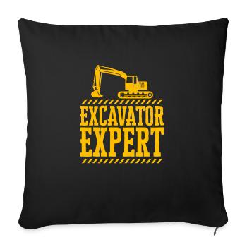 Excavator Expert Heavy Equipment Operator - Sofa pillowcase 17,3'' x 17,3'' (45 x 45 cm) - black - Front