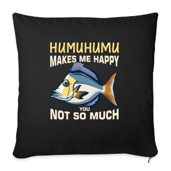 Hawaiian triggerfish Humuhumunukunukuapua'a - Sofa pillowcase 17,3'' x 17,3'' (45 x 45 cm) - black - Front